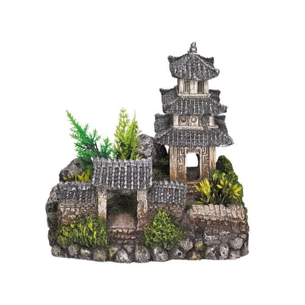 NOBBY Aqua Deco asiatisk tempel 185 x 142 x 170 mm för akvarium