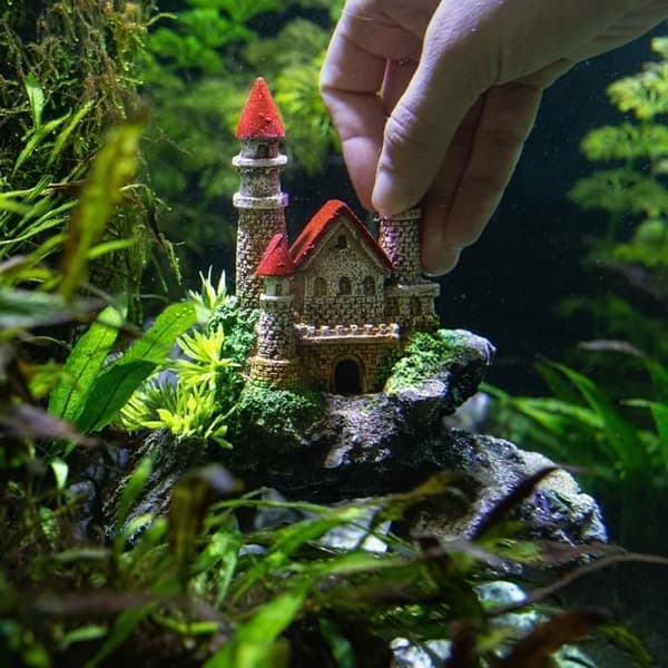 Nobby Pet Castle Aquarium Dekoration med växter