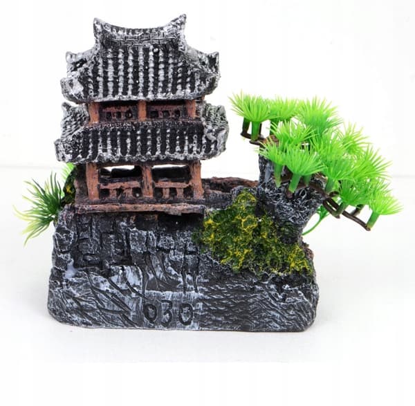 DEKORATION AKVARIUM Dekoration SMUK japansk hus XL 15cm
