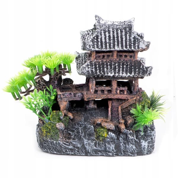 DEKORATION AKVARIUM Dekoration SMUK japansk hus XL 15cm