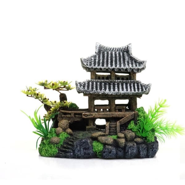 DEKORATION AKVARIUM Dekoration SMUK japansk hus XL 15cm