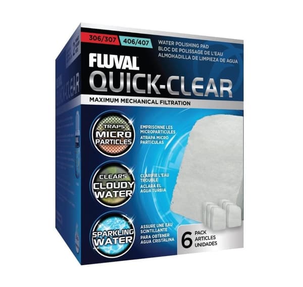 Filtermedie Quick-Clear til svampefilter Fluval 306/307 406/407 6 stk.