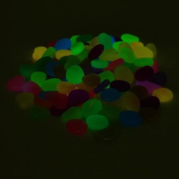 100 st Pebble Stone Pebbles Lysande Fluorescerande Färgglad Akvarium Dekoration