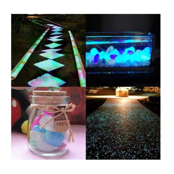 Färgglad självlysande sten 100 st Pebbles Akvariumdekoration Fluorescerande akvarium Pebble Troligen 1,8 till 3 cm Dekorativa Pebbles
