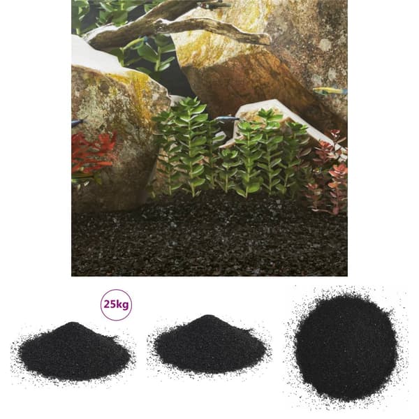 The Living Store Akvaariohiekka 25 kg musta 0,2-2 mm -  Akvaarion Hiekka & Kivet