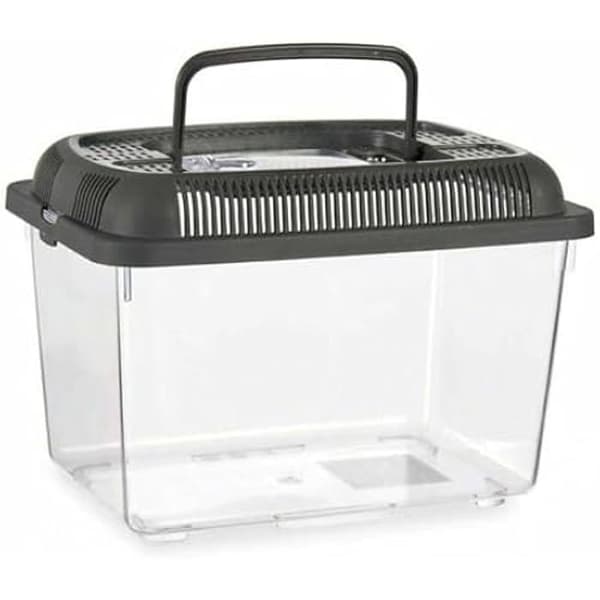 Fiskburkar i plast - Antracit - Set om 12 - 3 L - 17 x 16 x 24 cm - Handtag ingår