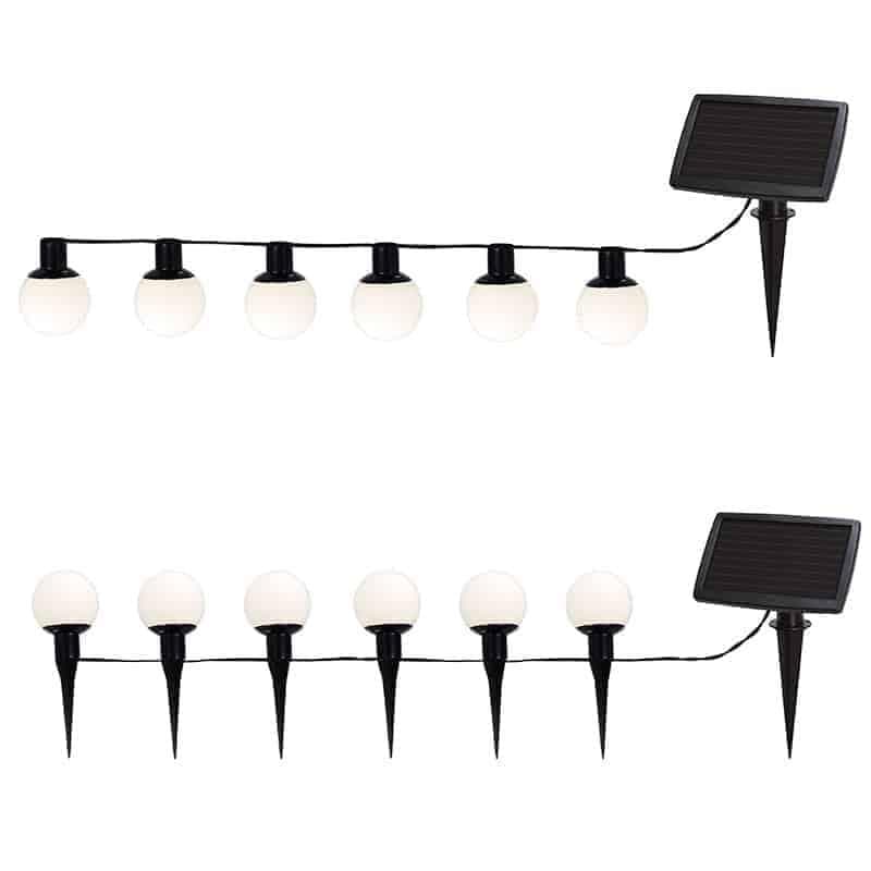 Solcell vita bollar trädgårdspinnar