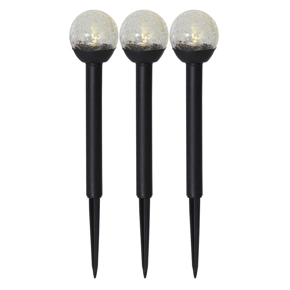 3-pack Solcellsbelysning glaskula på pinne