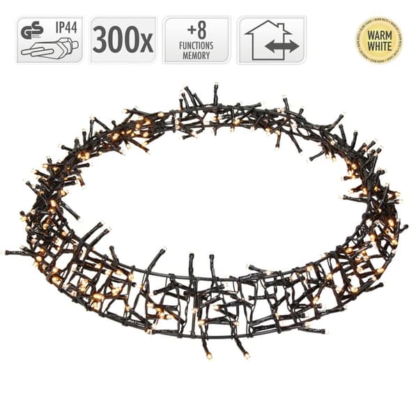 Ljuskrans 300 lysdioder varm vit Ø 38cm IP44