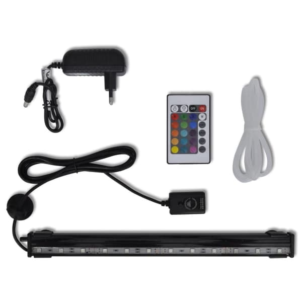 LED-undervandslampe til akvarie 32 cm boblefunktion RGB-farver