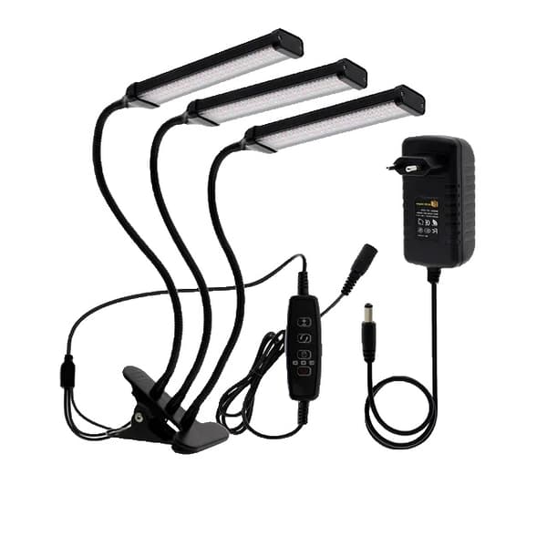 LED Vækstlys, Fuld Spektrum, Dæmpbar Timing, 12V Adapter 60W 12V Adapter 60W