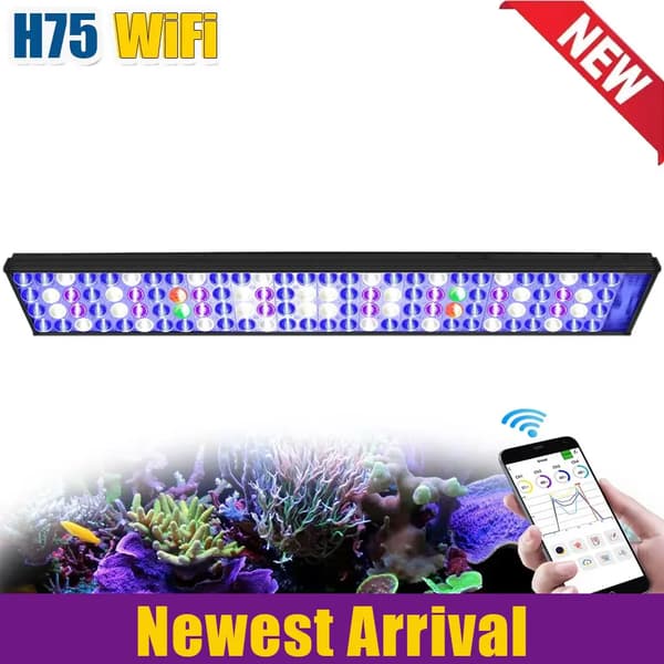 WiFi Revakvarium LED-lampa, 60W effekt, fullspektrum belysning,För 80cm-100cm