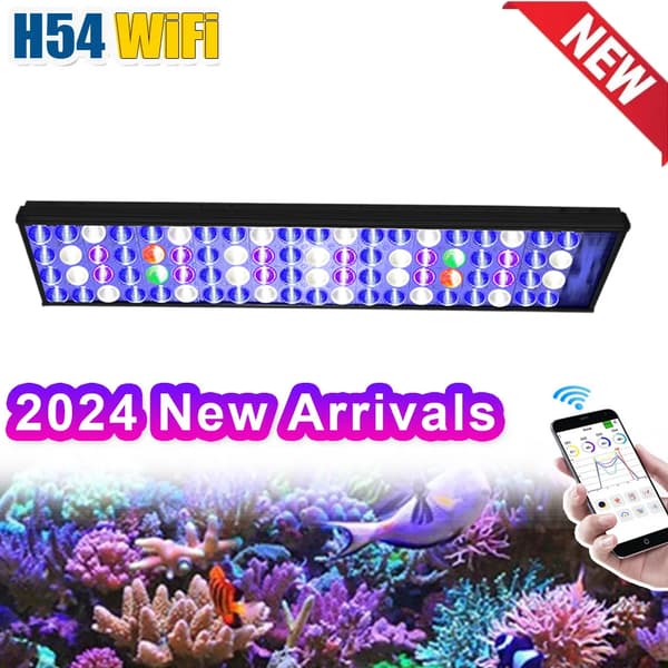 Marine Aquarium Light, 60W Effekt, App-Styrede Funktioner,1 WiFi lampe ophængsæt, EU-stik