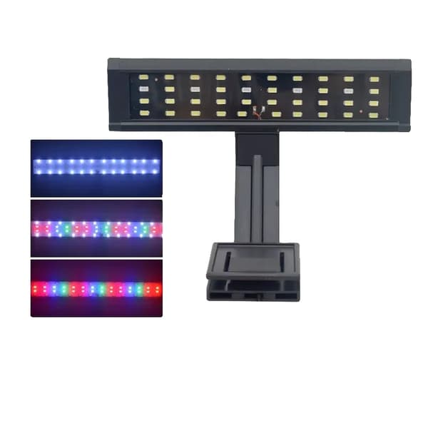 LED Akvarielampa, Ultratunn Design, Klämfäste,300S-7W, EU-kontakt