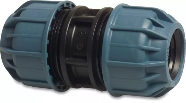 Suora liitin PP 20 mm puristin 10 bar
