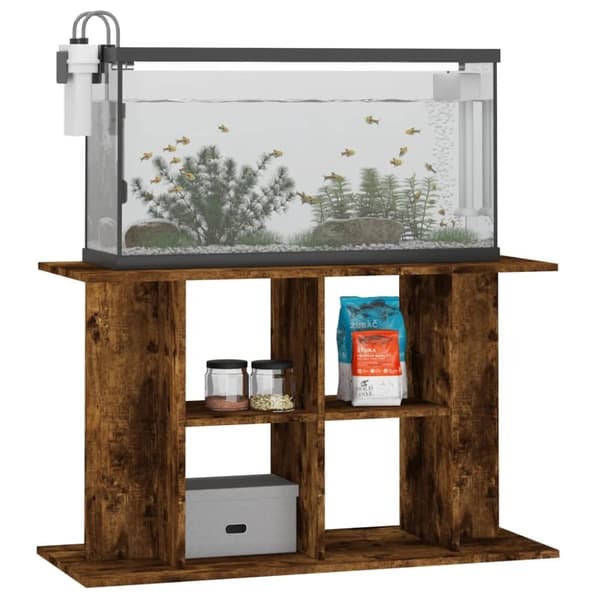 vidaXL Akvariebänk rökfärgad ek 100x40x60 cm konstruerat trä