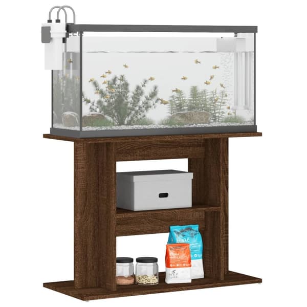 vidaXL Akvariebänk brun ek 80x35x60 cm konstruerat trä