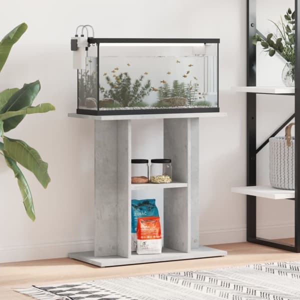 vidaXL Akvariebänk betonggrå 60x30x60 cm konstruerat trä