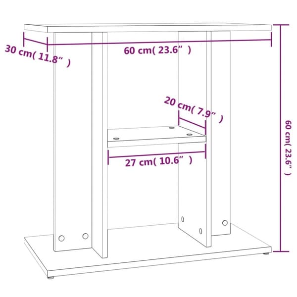 vidaXL Akvaarioteline savutammi 60x30x60 cm tekninen puu