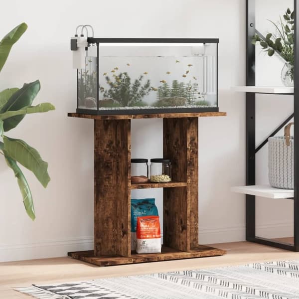 vidaXL Akvariumstativ røkt eik 60x30x60 cm konstruert tre