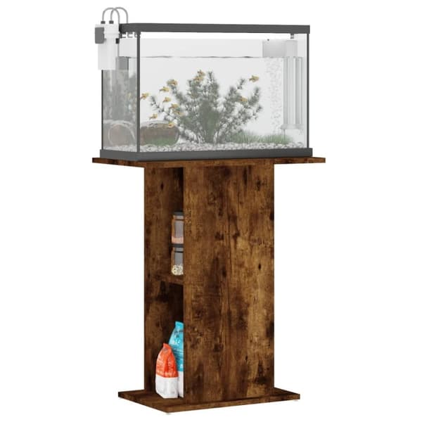 vidaXL Akvariebänk rökfärgad ek 60,5x36x72,5 cm konstruerat trä