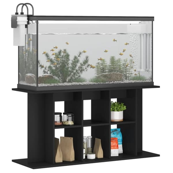 vidaXL Akvariebänk svart 120x40x60 cm konstruerat trä