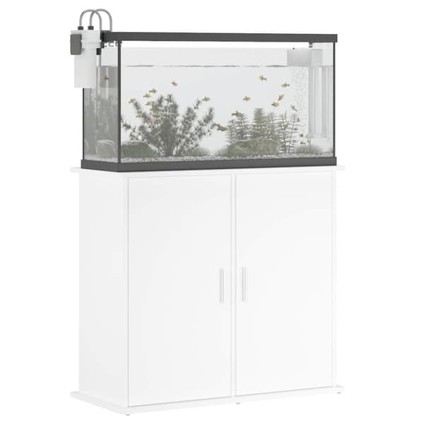 vidaXL Akvaarioteline valkoinen 81x36x73 cm tekninen puu