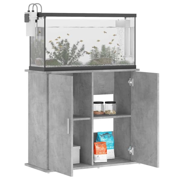 vidaXL akvariebord 81x36x73 cm konstrueret træ betongrå