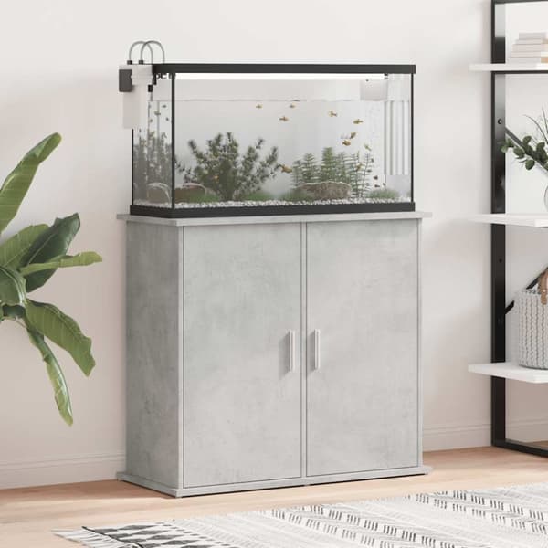vidaXL akvariebord 81x36x73 cm konstrueret træ betongrå