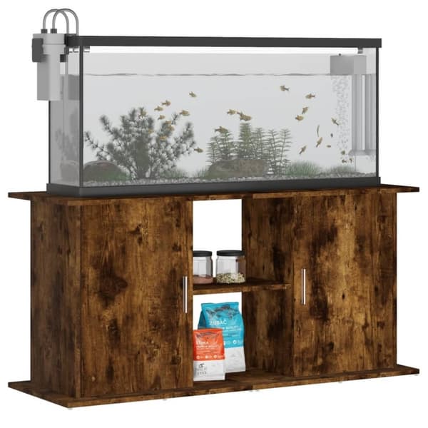 vidaXL Akvaarioteline savutammi 121x41x58 cm tekninen puu