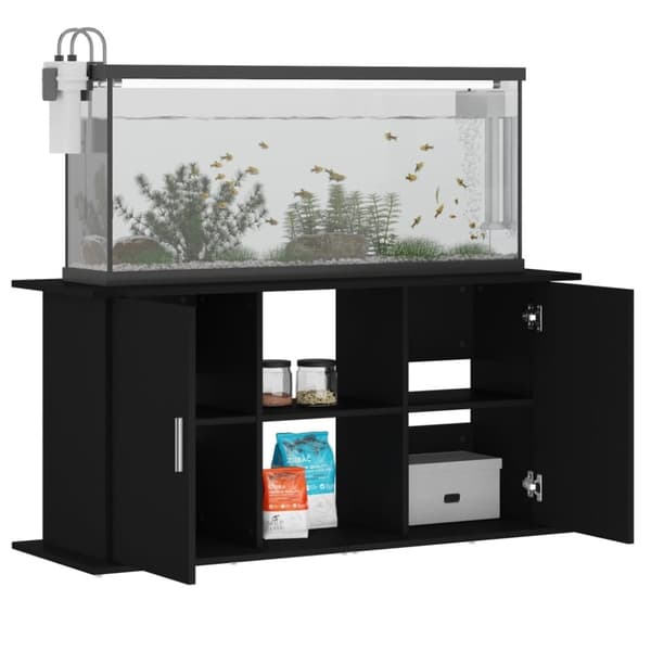 vidaXL akvariebord 121x41x58 cm konstrueret træ sort