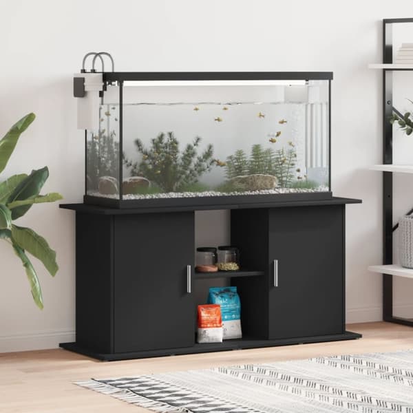 vidaXL akvariebord 121x41x58 cm konstrueret træ sort