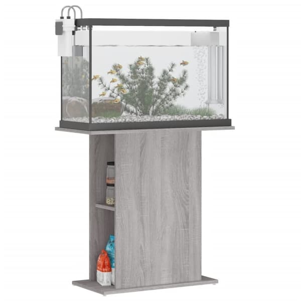 vidaXL Akvaarioteline harmaa Sonoma 75x36x72,5 cm tekninen puu