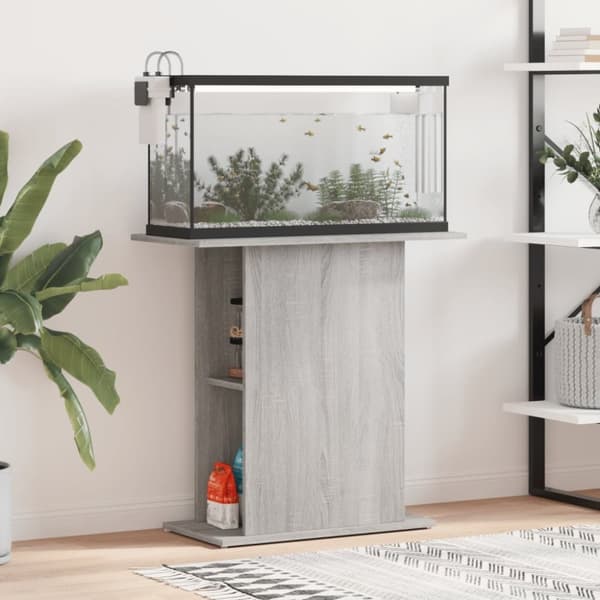 vidaXL Akvaarioteline harmaa Sonoma 75x36x72,5 cm tekninen puu
