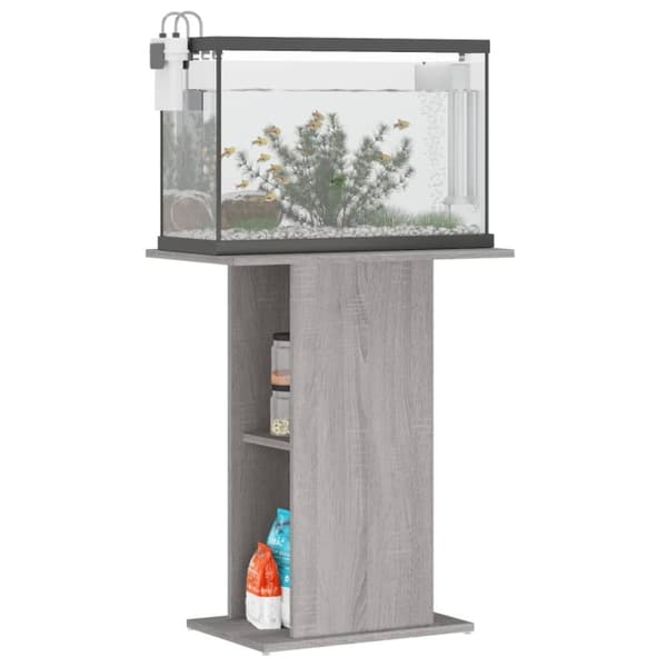 vidaXL akvariebord 60,5x36x72,5 cm konstrueret træ grå sonoma-eg