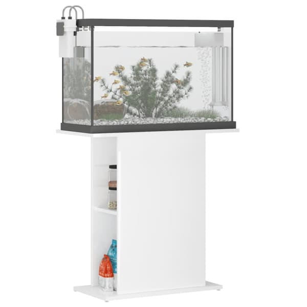 vidaXL akvariebord 75x36x72,5 cm konstrueret træ hvid højglans