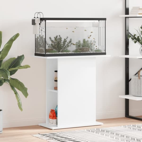 vidaXL akvariebord 75x36x72,5 cm konstrueret træ hvid højglans