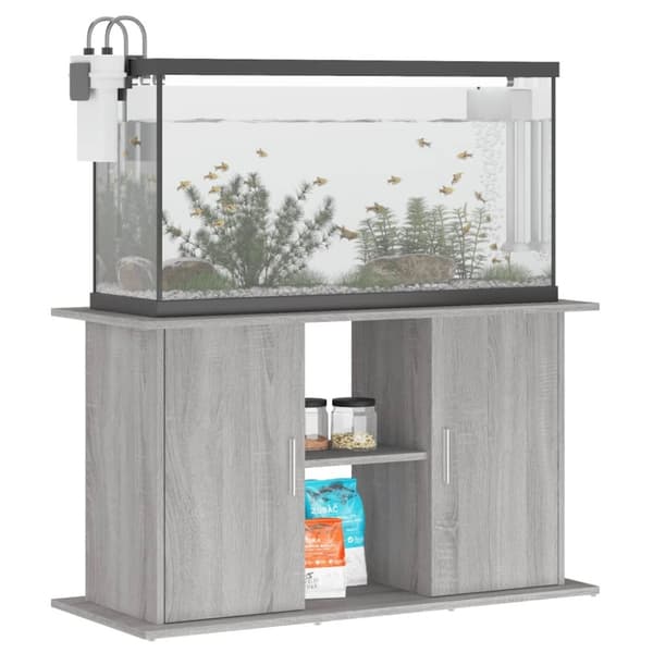 vidaXL akvariebord 101x41x58 cm konstrueret træ grå sonoma-eg