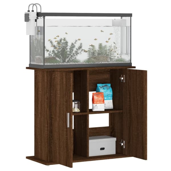 vidaXL Akvaarioteline ruskea tammi 81x36x73 cm tekninen puu