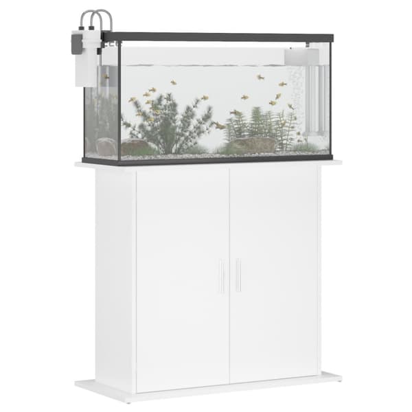 vidaXL Akvaarioteline valkoinen 81x36x73 cm tekninen puu