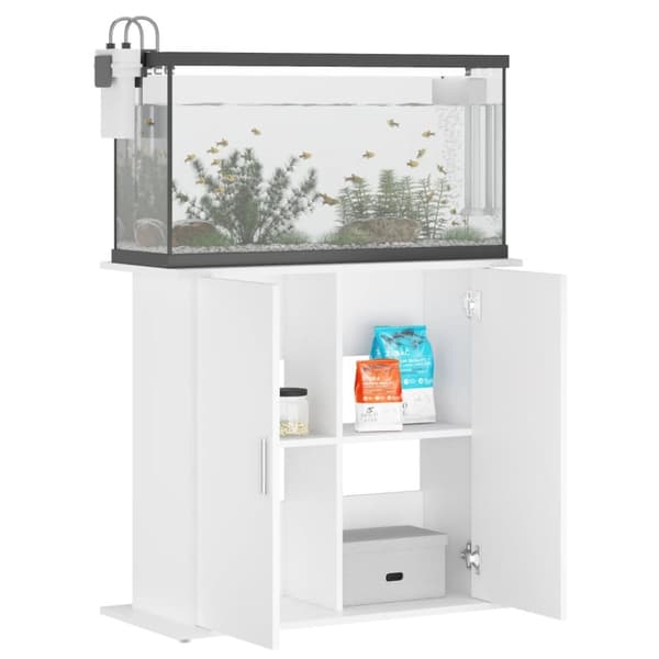 vidaXL Akvaarioteline valkoinen 81x36x73 cm tekninen puu