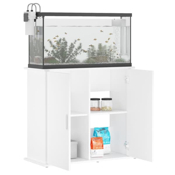 vidaXL Akvariebänk vit 81x36x73 cm konstruerat trä