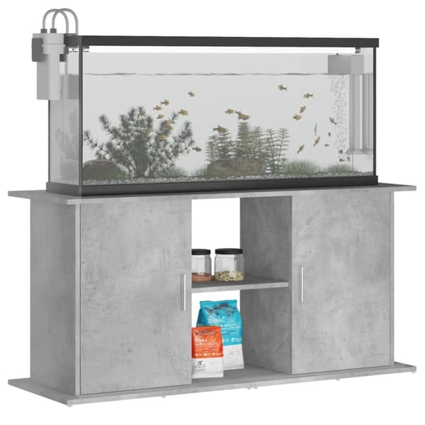 vidaXL Akvariumstativ betonggrå 121x41x58 cm konstruert tre
