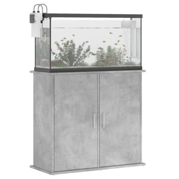 vidaXL Akvariebänk betonggrå 81x36x73 cm konstruerat trä