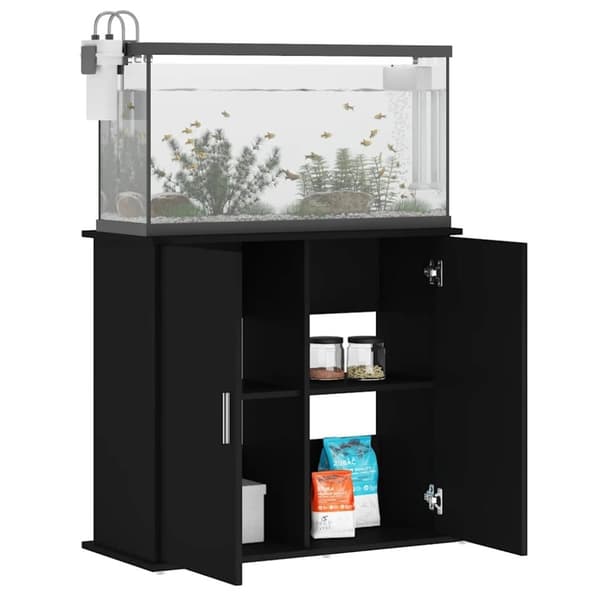 vidaXL Akvariumstativ svart 81x36x73 cm konstruert tre