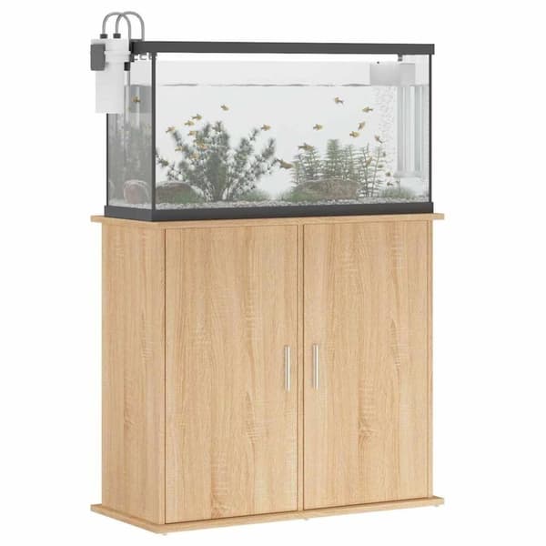 vidaXL Akvariumstativ sonoma eik 81x36x73 cm konstruert tre