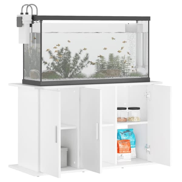 vidaXL Akvariumstativ hvit 101x41x58 cm konstruert tre
