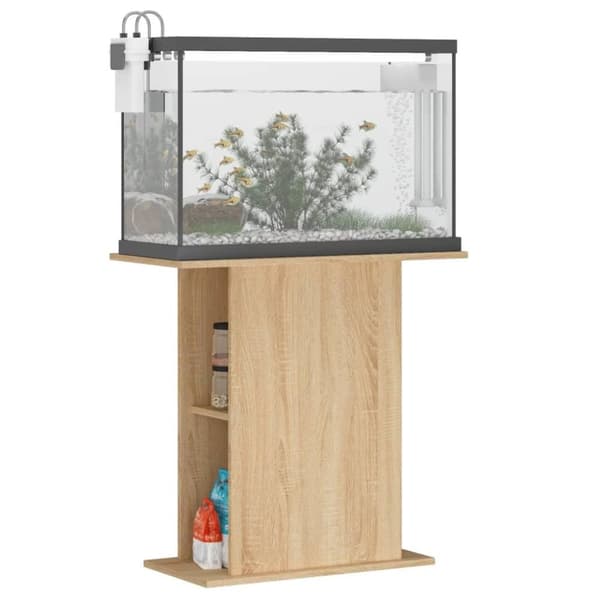vidaXL Akvariebänk sonoma-ek 36x75x72,5 cm konstruerat trä