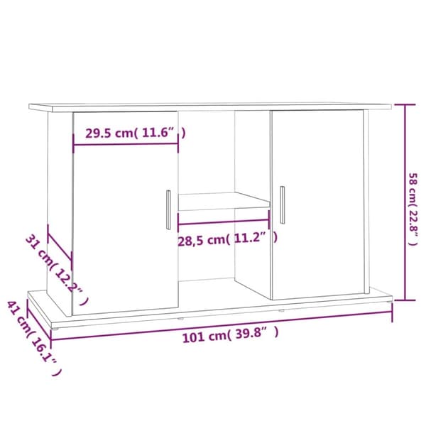 vidaXL Akvariebänk vit 101x41x58 cm konstruerat trä
