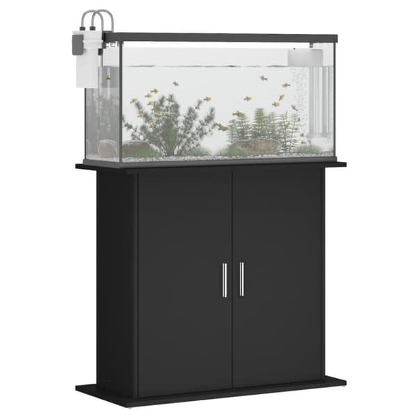 vidaXL Akvariebänk svart 81x36x73 cm konstruerat trä